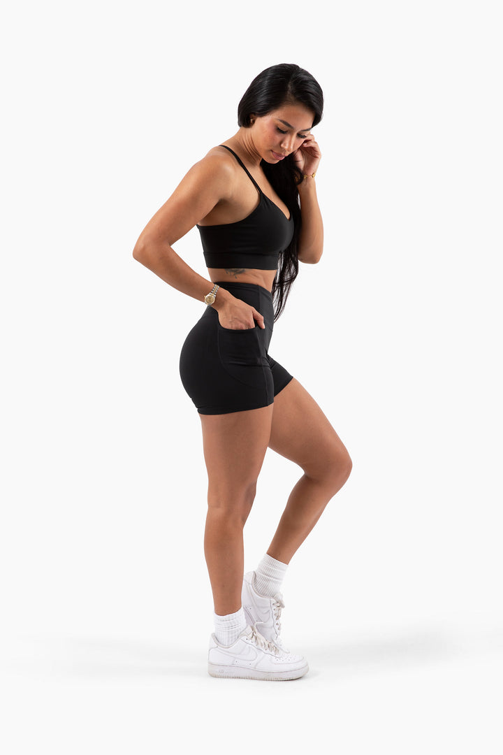 Biker Shorts, Two Pockets, Moisture-wicking, 4-way stretch, High-waist, Squat-proof