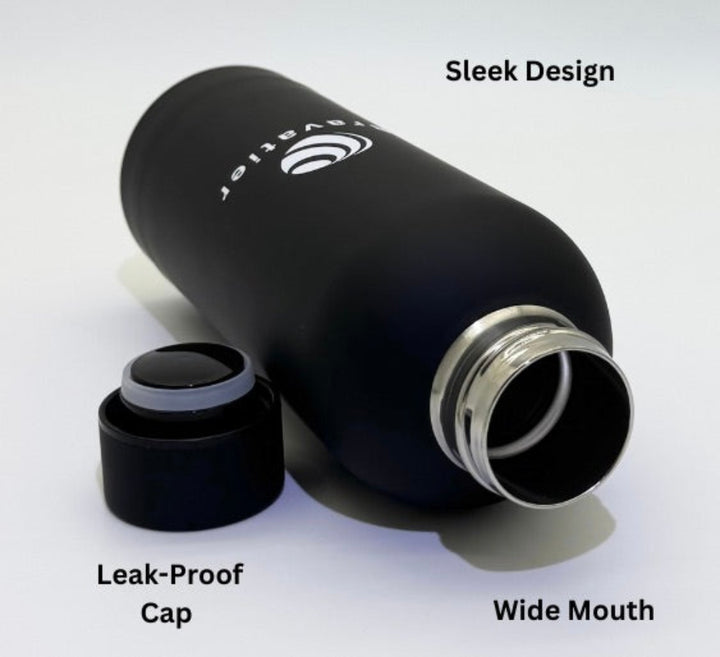Bravatier Black Stainless Steel Water Bottle