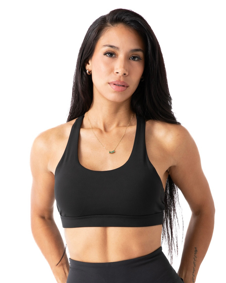 Rize Elite Racerback Sports Bra, Medium Support, Removable Pads, Moisture-Wicking Fabric for Gym, Yoga, & Running