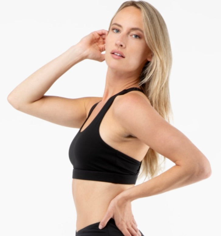 Rize Elite Racerback Sports Bra, Medium Support, Removable Pads, Moisture-Wicking Fabric for Gym, Yoga, & Running